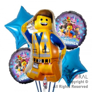 SET DE GLOBOS METALIZADO LEGO 5 UNIDADES